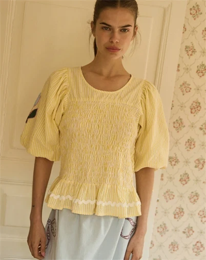 Sissel Edelbo - Svea Top - Yellow Stripes